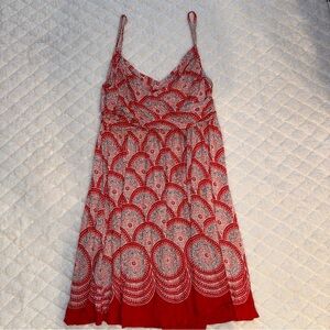 Elle Red and White Patterned Mini Dress